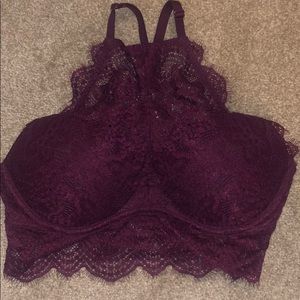 PINK Maroon Halter Bra